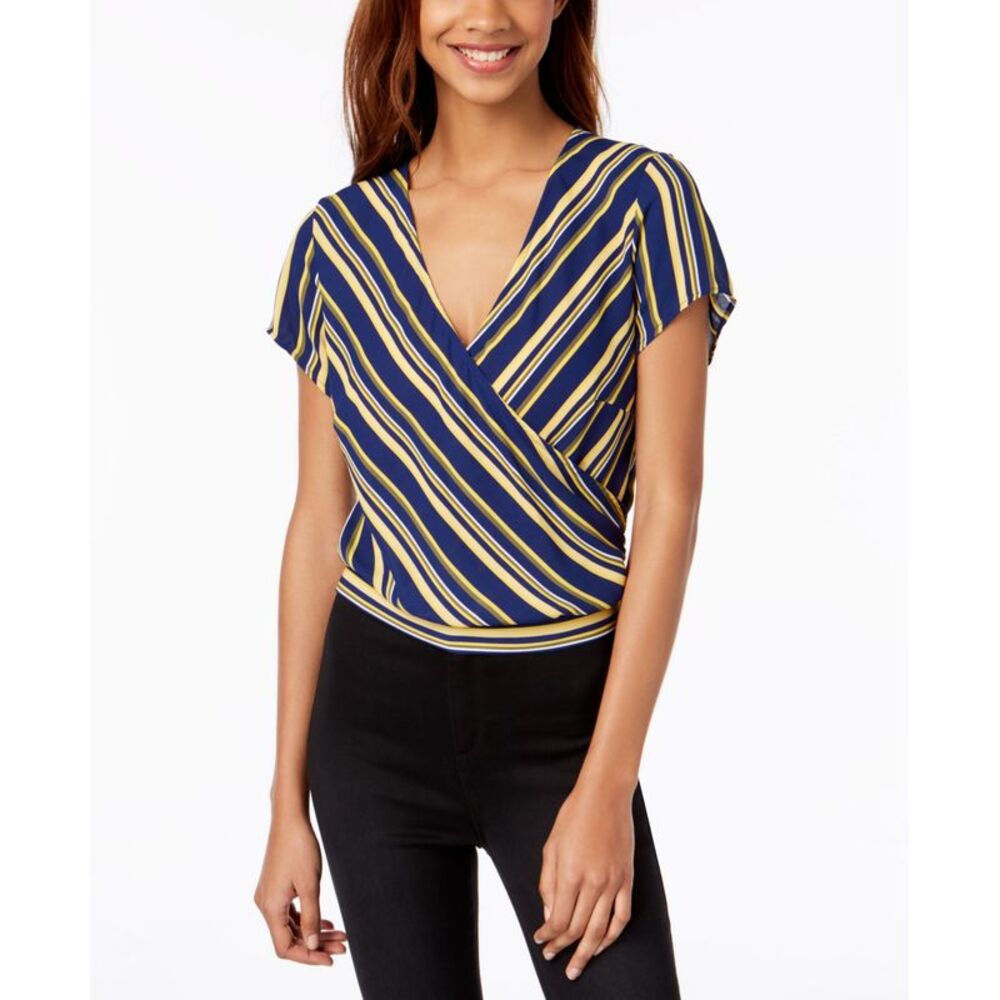Ultra Flirt By Ikeddi Juniors Striped Wrap Top